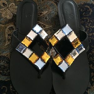 Cole Haan black and multi colored sandal